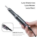 Fuegobird Electric Nail Drill Kit, Portable USB Nail File Tool for Acrylic Gel Nails, Professional Manicure Pedicure Efile Machine for Home and Salon, 30000 RPM with LCD Display Control - Image 5